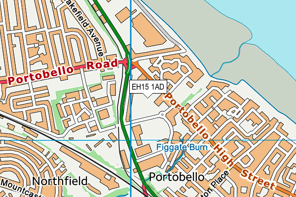 EH15 1AD map - OS VectorMap District (Ordnance Survey)