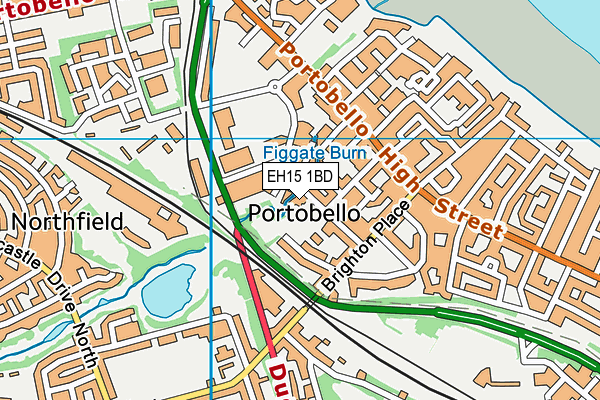 EH15 1BD map - OS VectorMap District (Ordnance Survey)