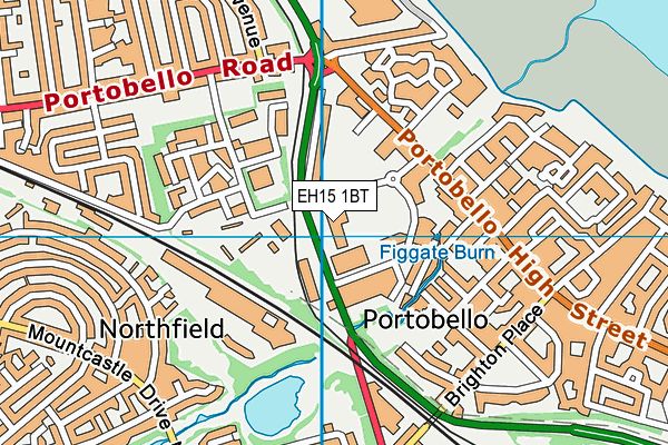 EH15 1BT map - OS VectorMap District (Ordnance Survey)