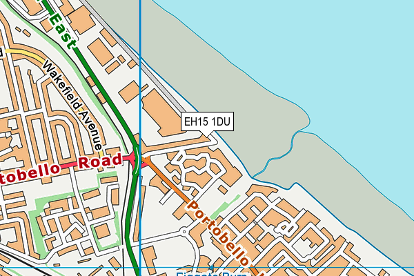 EH15 1DU map - OS VectorMap District (Ordnance Survey)