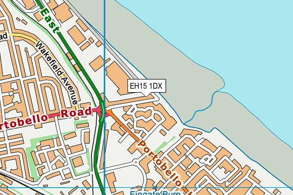 EH15 1DX map - OS VectorMap District (Ordnance Survey)