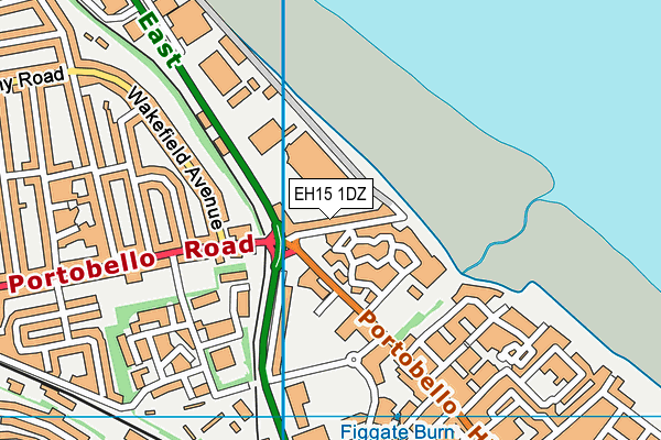 EH15 1DZ map - OS VectorMap District (Ordnance Survey)