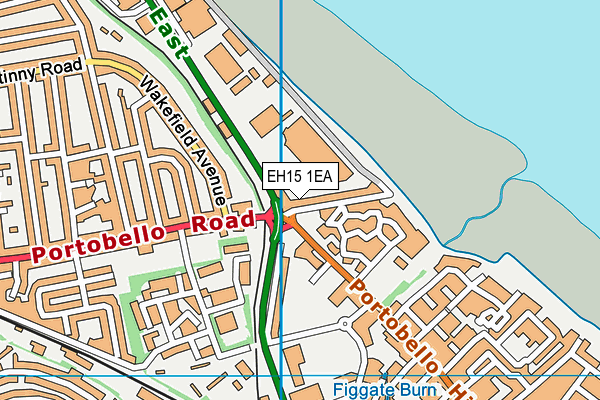 EH15 1EA map - OS VectorMap District (Ordnance Survey)