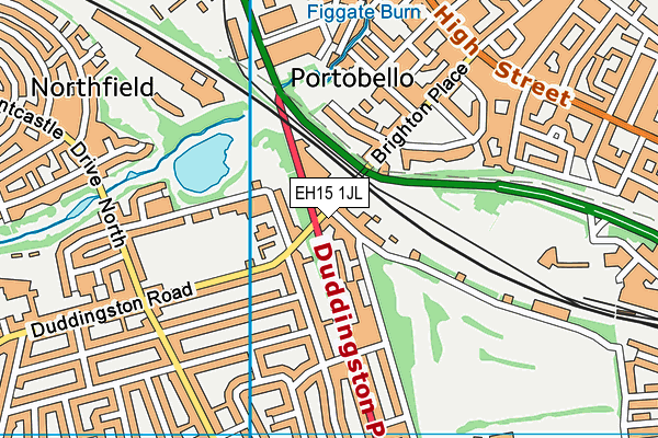 EH15 1JL map - OS VectorMap District (Ordnance Survey)