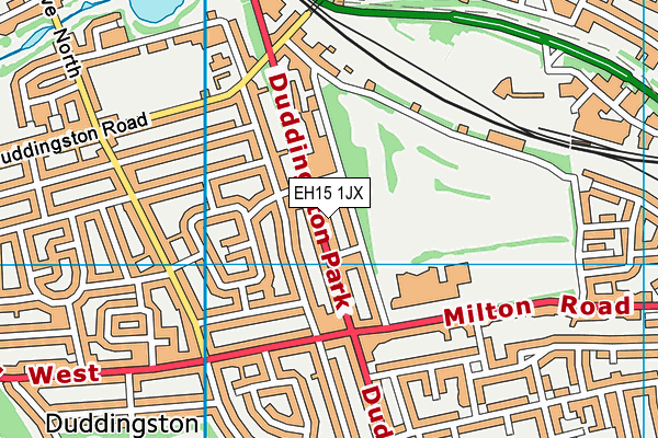 EH15 1JX map - OS VectorMap District (Ordnance Survey)