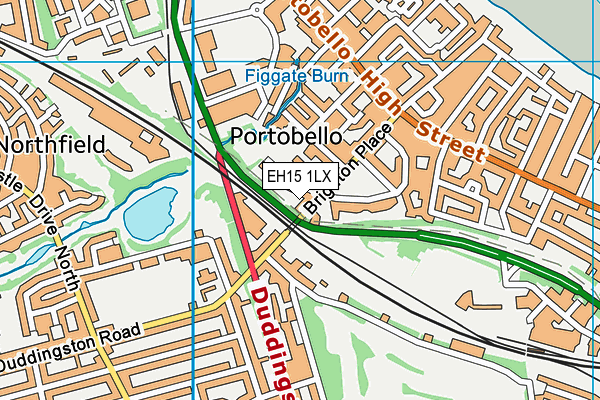 EH15 1LX map - OS VectorMap District (Ordnance Survey)