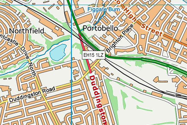 EH15 1LZ map - OS VectorMap District (Ordnance Survey)