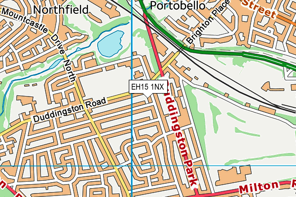 EH15 1NX map - OS VectorMap District (Ordnance Survey)