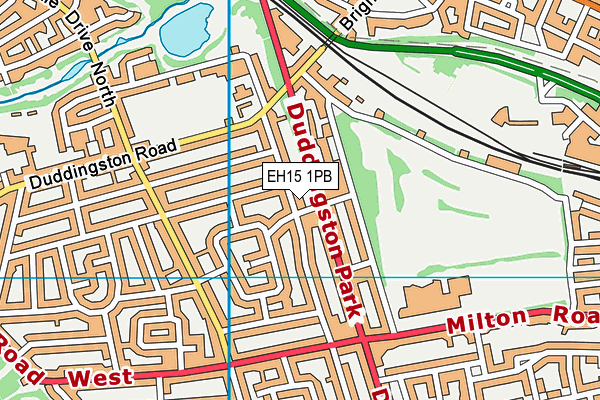 EH15 1PB map - OS VectorMap District (Ordnance Survey)