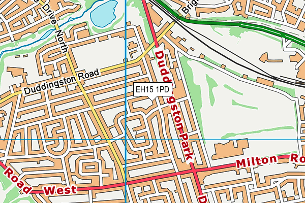 EH15 1PD map - OS VectorMap District (Ordnance Survey)