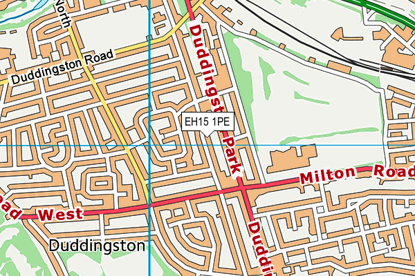 EH15 1PE map - OS VectorMap District (Ordnance Survey)