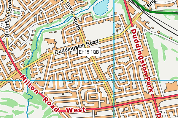 EH15 1QB map - OS VectorMap District (Ordnance Survey)