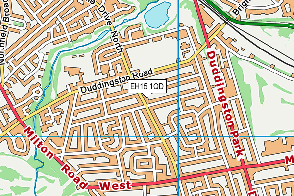 EH15 1QD map - OS VectorMap District (Ordnance Survey)