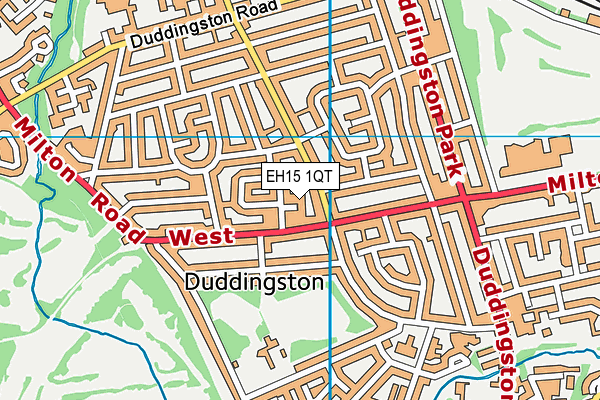 EH15 1QT map - OS VectorMap District (Ordnance Survey)