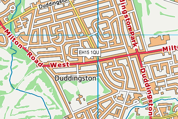 EH15 1QU map - OS VectorMap District (Ordnance Survey)