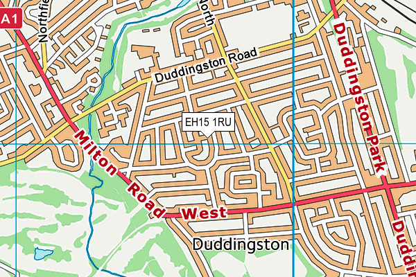 EH15 1RU map - OS VectorMap District (Ordnance Survey)