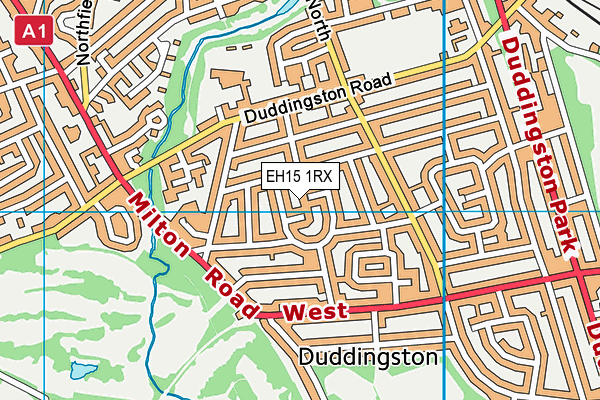 EH15 1RX map - OS VectorMap District (Ordnance Survey)