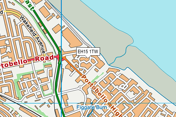 EH15 1TW map - OS VectorMap District (Ordnance Survey)