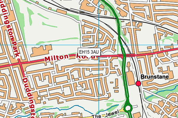 EH15 3AU map - OS VectorMap District (Ordnance Survey)