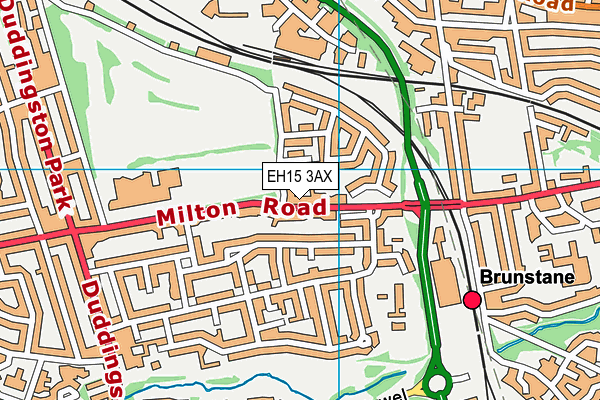 EH15 3AX map - OS VectorMap District (Ordnance Survey)