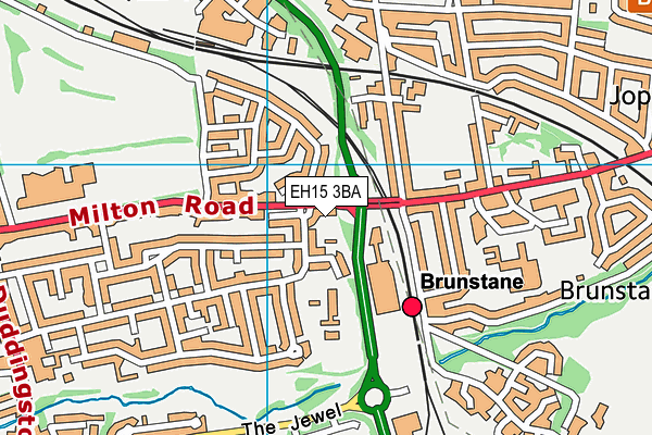 EH15 3BA map - OS VectorMap District (Ordnance Survey)