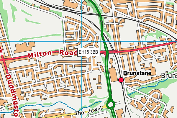 EH15 3BB map - OS VectorMap District (Ordnance Survey)