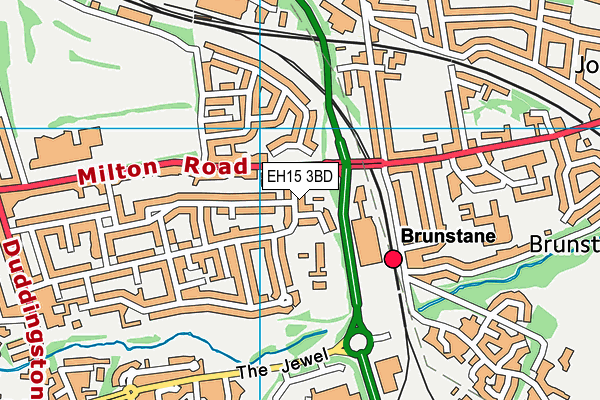 EH15 3BD map - OS VectorMap District (Ordnance Survey)