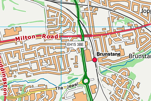 EH15 3BE map - OS VectorMap District (Ordnance Survey)