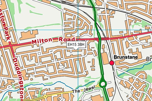 EH15 3BH map - OS VectorMap District (Ordnance Survey)