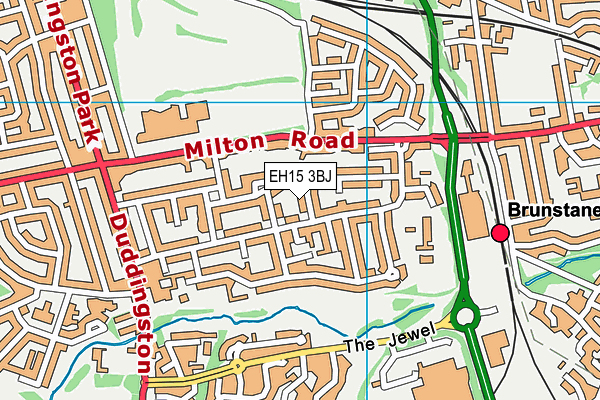 EH15 3BJ map - OS VectorMap District (Ordnance Survey)