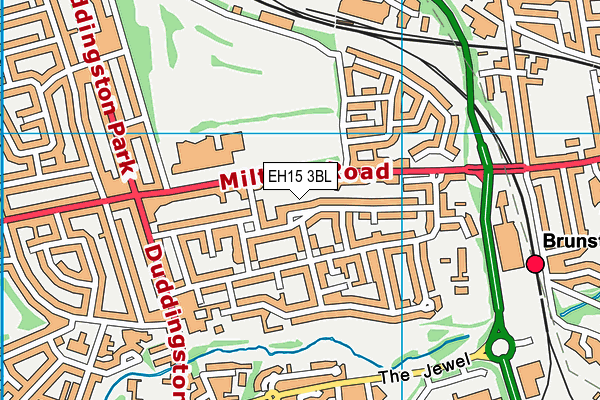 EH15 3BL map - OS VectorMap District (Ordnance Survey)