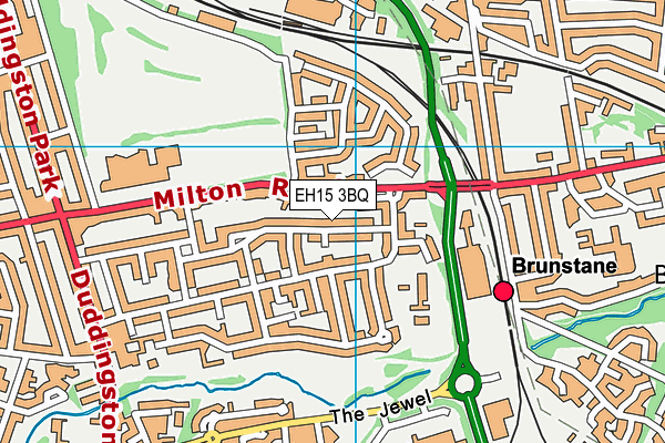 EH15 3BQ map - OS VectorMap District (Ordnance Survey)