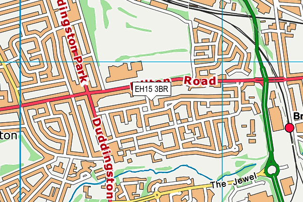 EH15 3BR map - OS VectorMap District (Ordnance Survey)