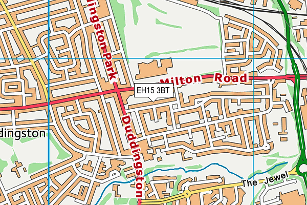 EH15 3BT map - OS VectorMap District (Ordnance Survey)