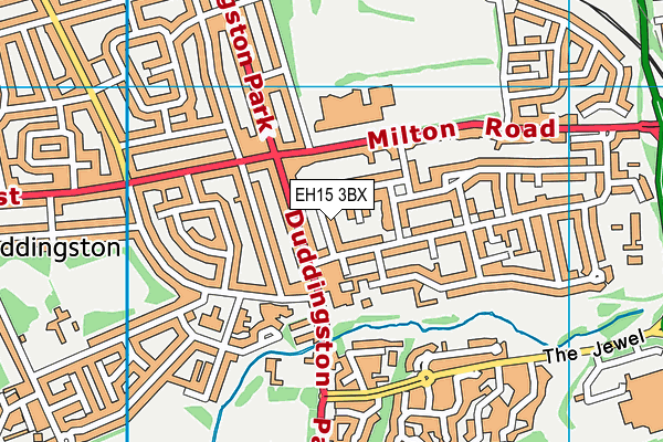 EH15 3BX map - OS VectorMap District (Ordnance Survey)