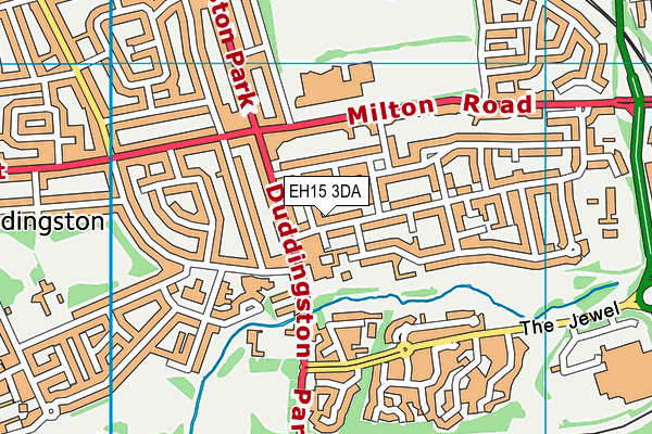 EH15 3DA map - OS VectorMap District (Ordnance Survey)