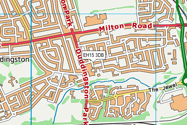 EH15 3DB map - OS VectorMap District (Ordnance Survey)