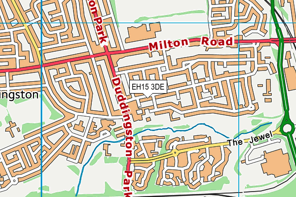 EH15 3DE map - OS VectorMap District (Ordnance Survey)