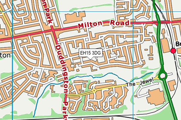 EH15 3DG map - OS VectorMap District (Ordnance Survey)