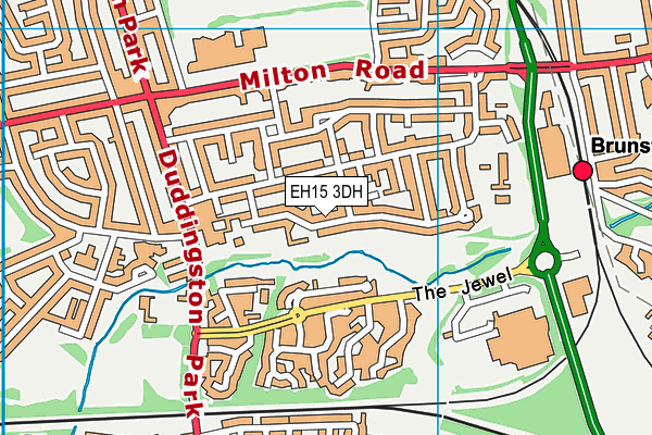 EH15 3DH map - OS VectorMap District (Ordnance Survey)