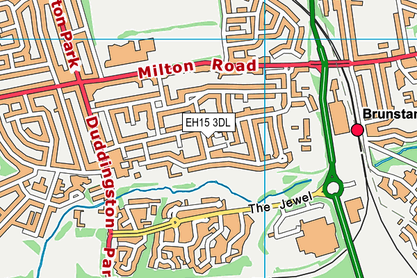 EH15 3DL map - OS VectorMap District (Ordnance Survey)