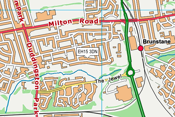 EH15 3DN map - OS VectorMap District (Ordnance Survey)