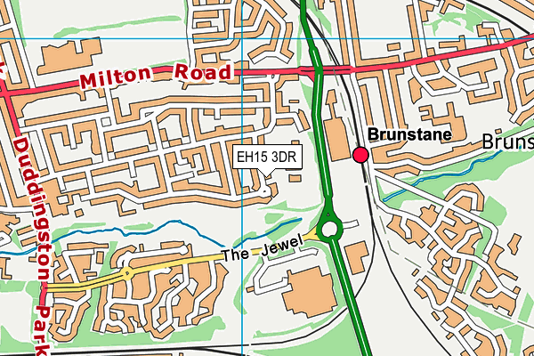 EH15 3DR map - OS VectorMap District (Ordnance Survey)