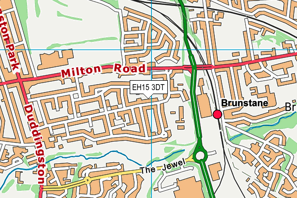 EH15 3DT map - OS VectorMap District (Ordnance Survey)