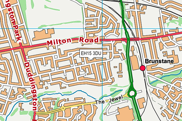 EH15 3DU map - OS VectorMap District (Ordnance Survey)