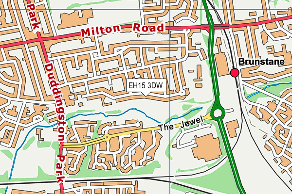 EH15 3DW map - OS VectorMap District (Ordnance Survey)