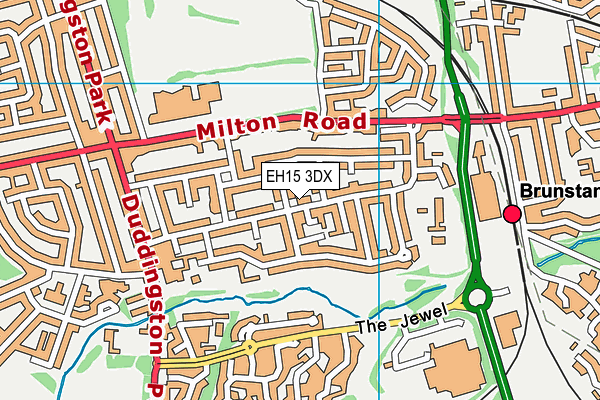 EH15 3DX map - OS VectorMap District (Ordnance Survey)