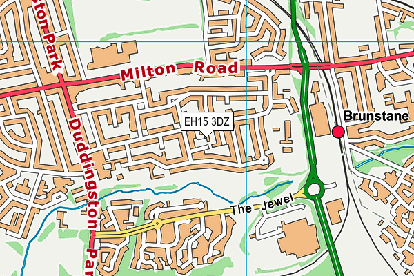 EH15 3DZ map - OS VectorMap District (Ordnance Survey)