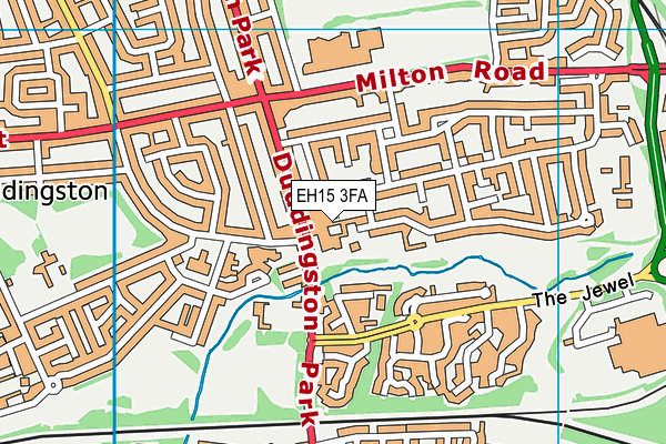 EH15 3FA map - OS VectorMap District (Ordnance Survey)