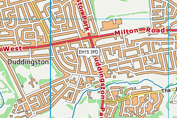 EH15 3PD map - OS VectorMap District (Ordnance Survey)